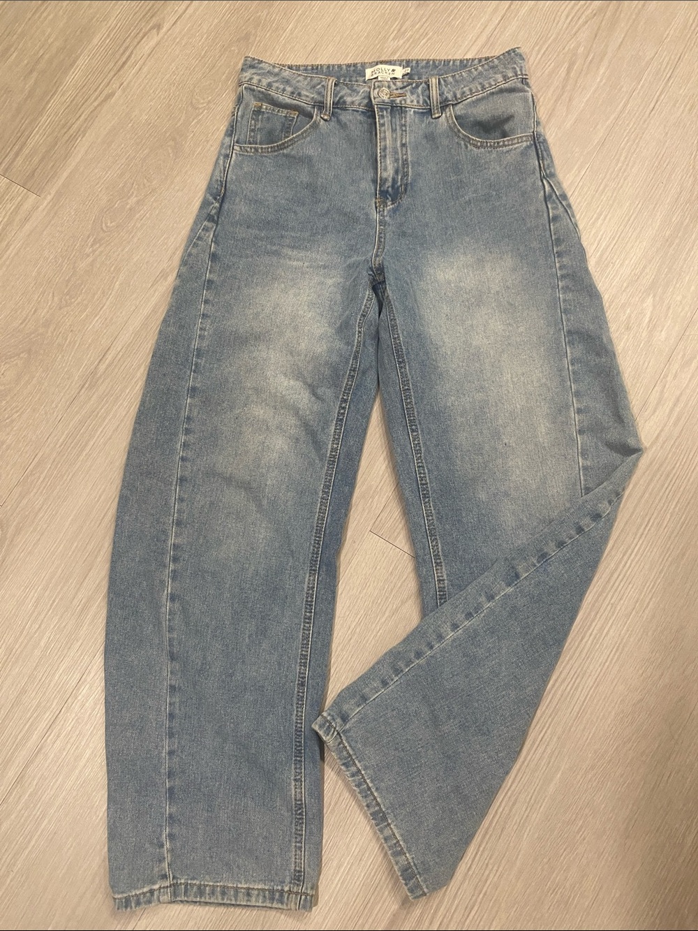 Molly Bracken Light Wash Frayed Denim Shorts